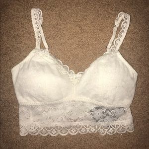 White laces bralette