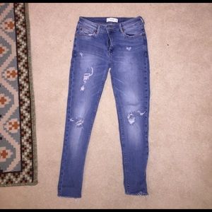 Mango ripped skinny jeans, stretchy material.