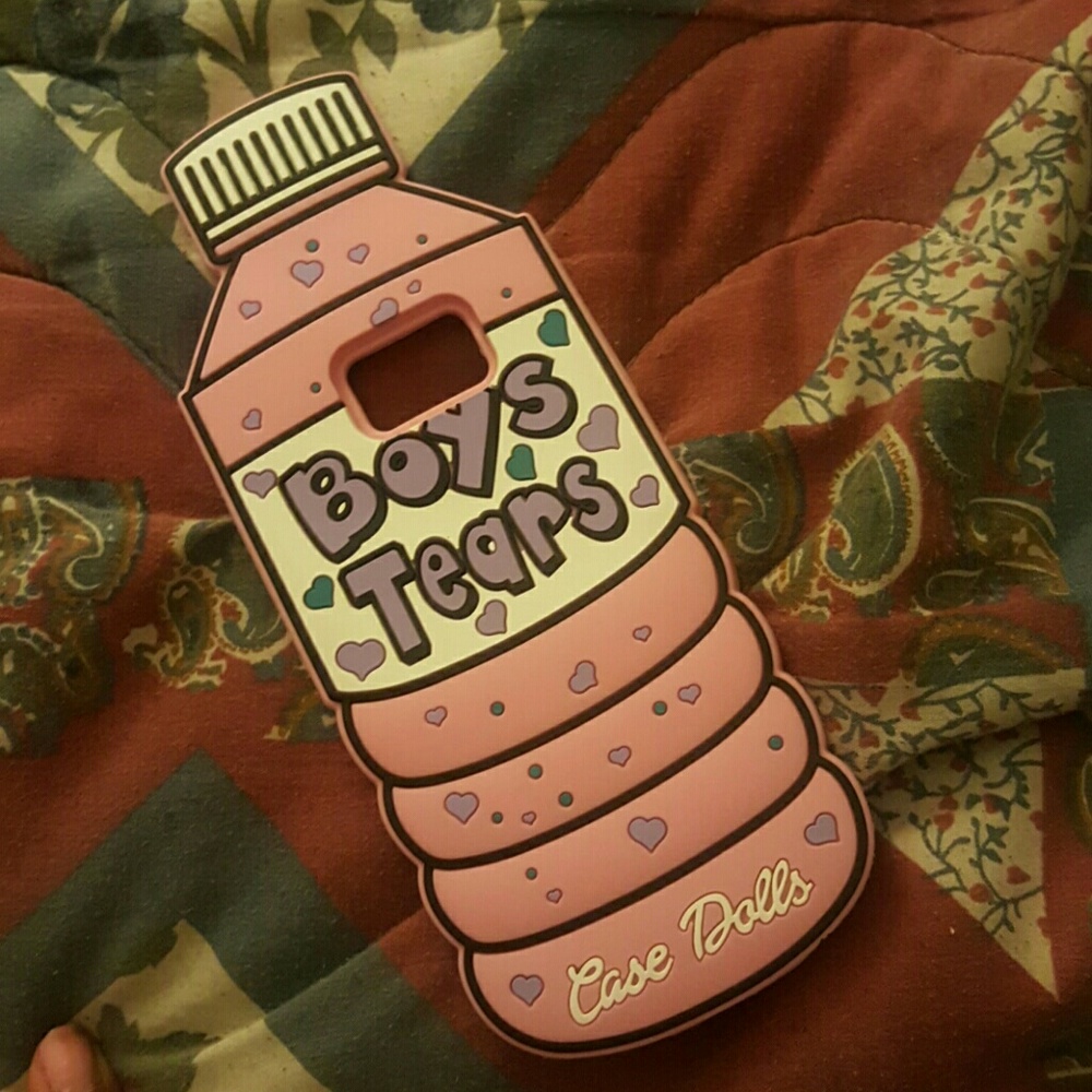 Galaxy note 5 pink phone case Boys tears bottle