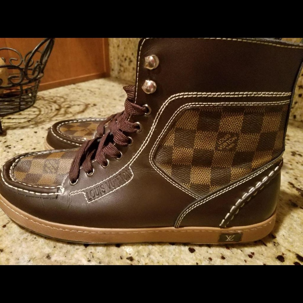Louis Vuitton high top lace up boots
