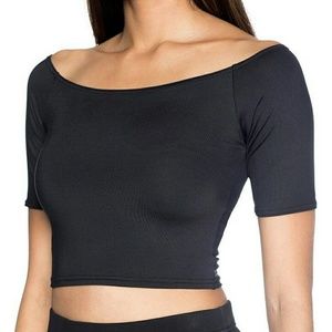 Black Milk Off the Shoulder Crop Top Black
