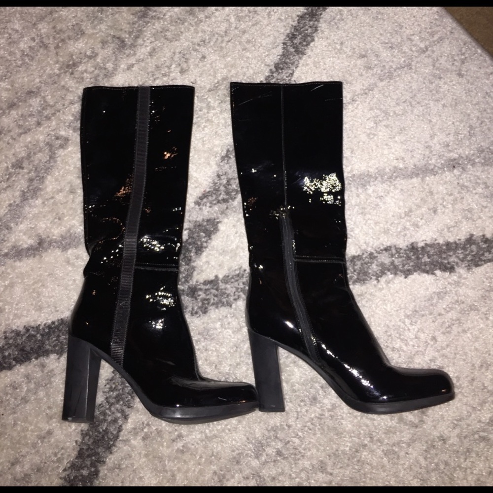 Black Patent Leather Boots
