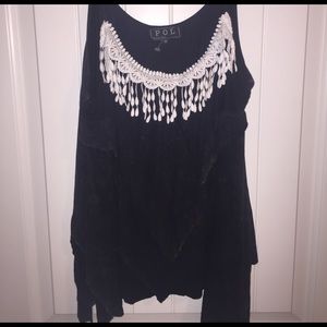 Black strappy tank