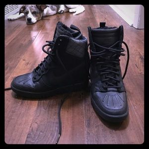Nike hi-top wedge sneakers US 6