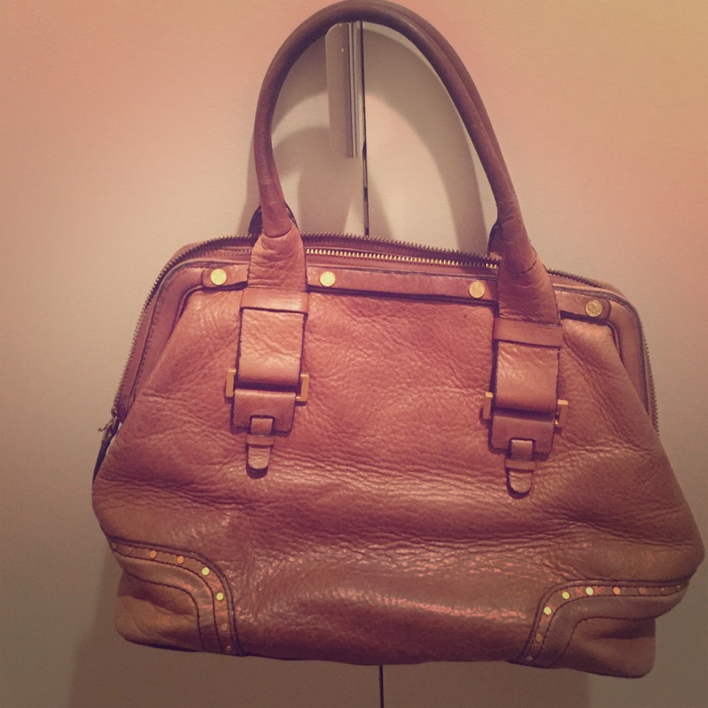 Ellen Tracy Brown Leather Bag