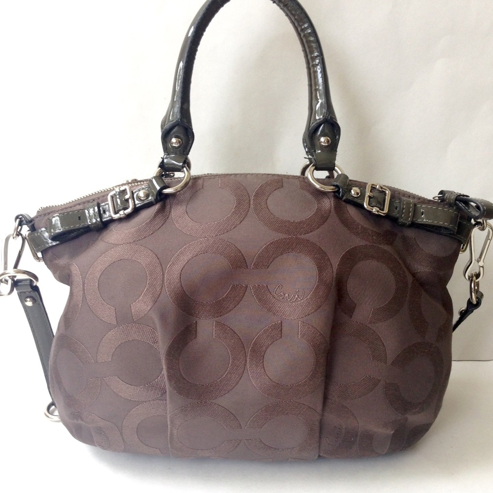 Rare Coach Op Art Taupe Madison Sophia Satchel_4