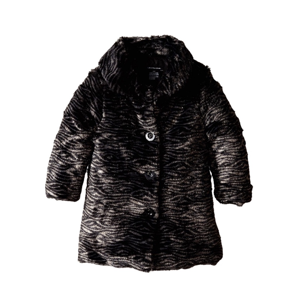 Toddler Calvin Klein Black Faux Fur Jacket