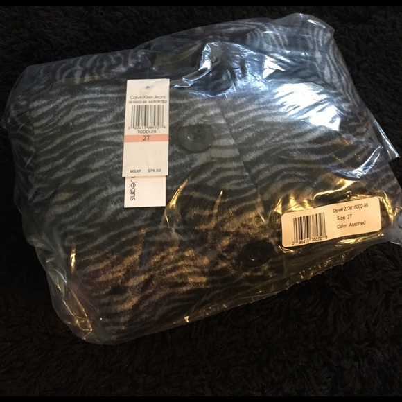 Toddler Calvin Klein Black Faux Fur Jacket - Picture 2 of 4