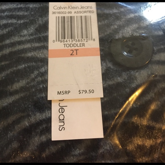 Toddler Calvin Klein Black Faux Fur Jacket - Picture 3 of 4