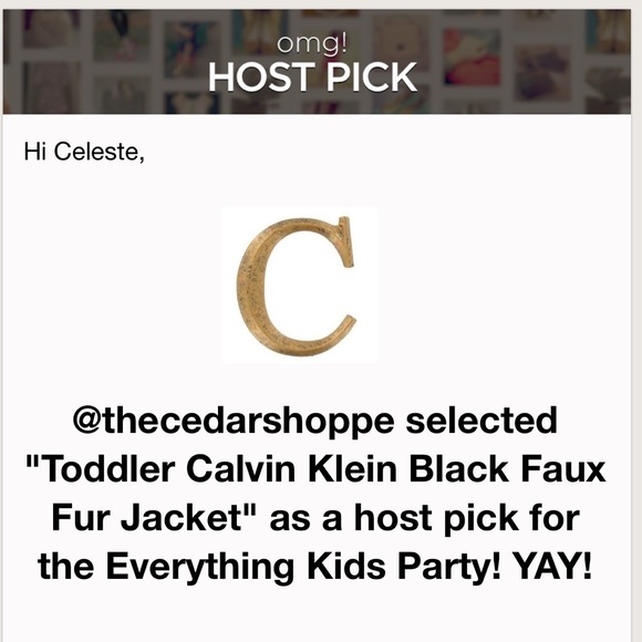 Toddler Calvin Klein Black Faux Fur Jacket - Picture 4 of 4