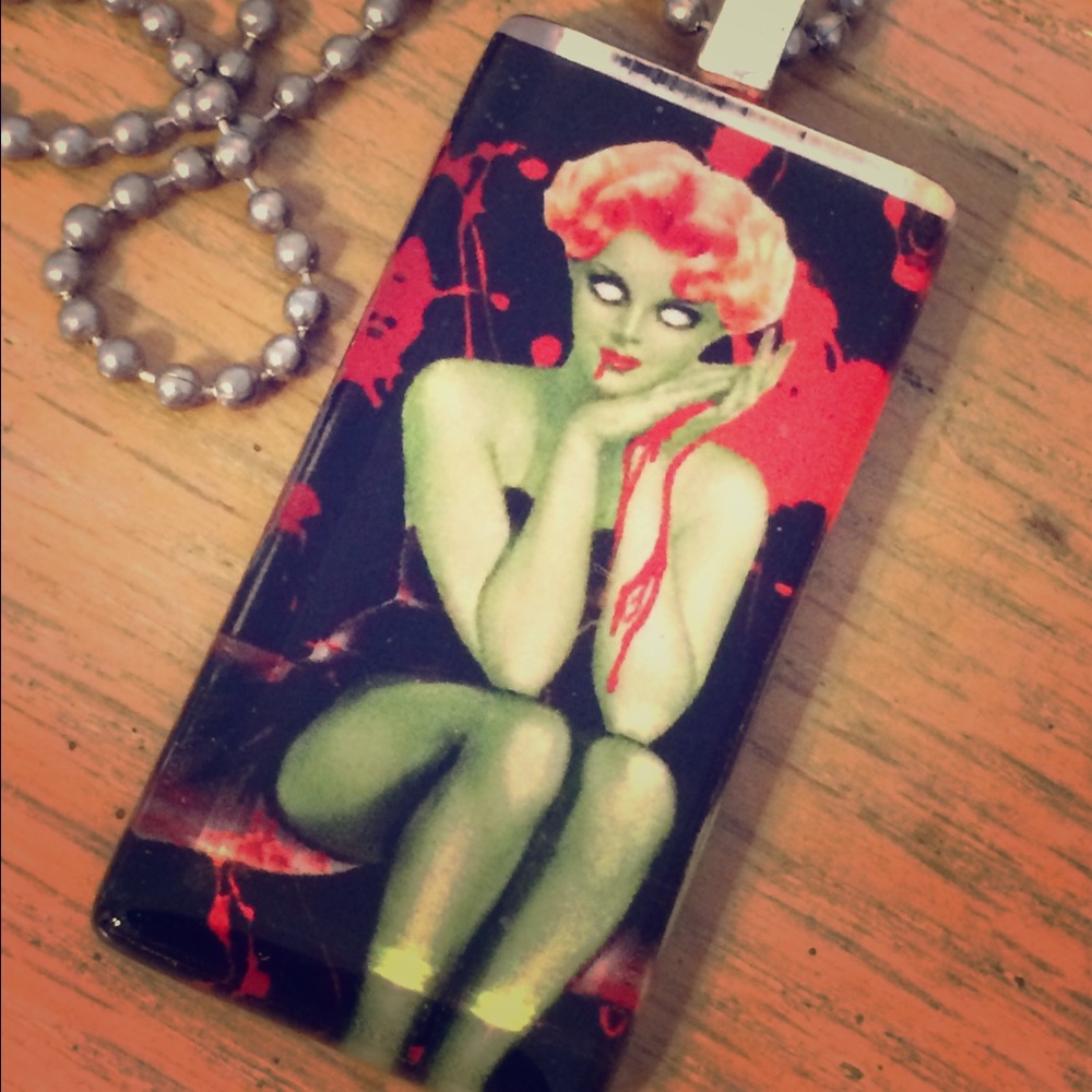 Zombie Pin Up Necklace