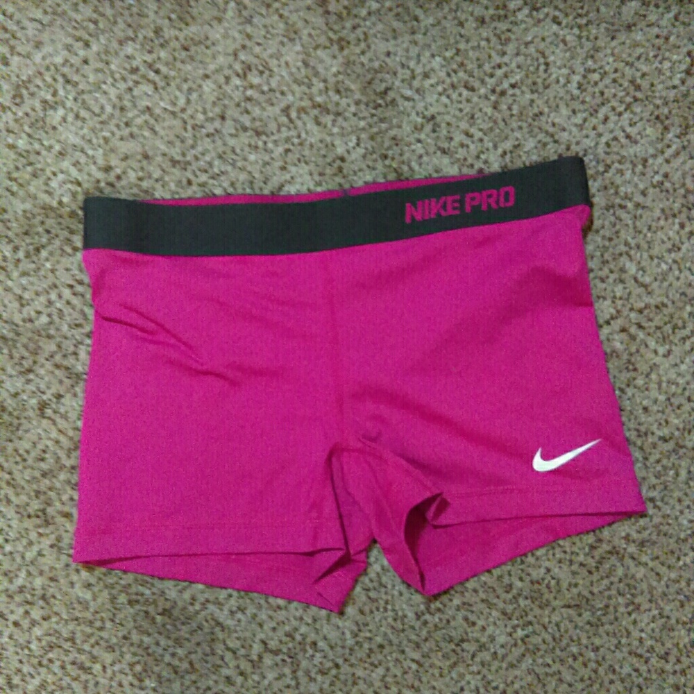 Women's pink nike pro shorts