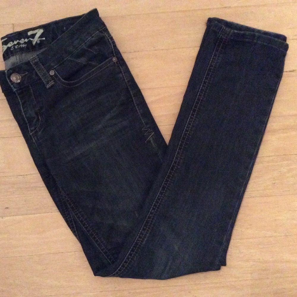 Seven7 Dark Denim Slim Straight Jean