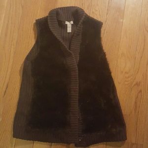 Chico's browm faux fur vest