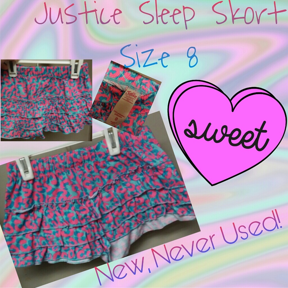 Girls Justice Sleep Skort NWOT size 8