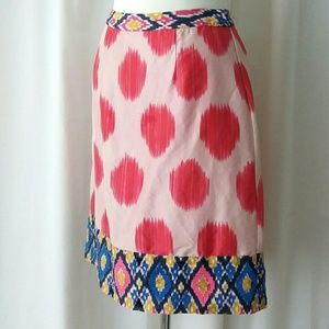 Anthropologie Maeve Ikat Polka-dot Skirt
