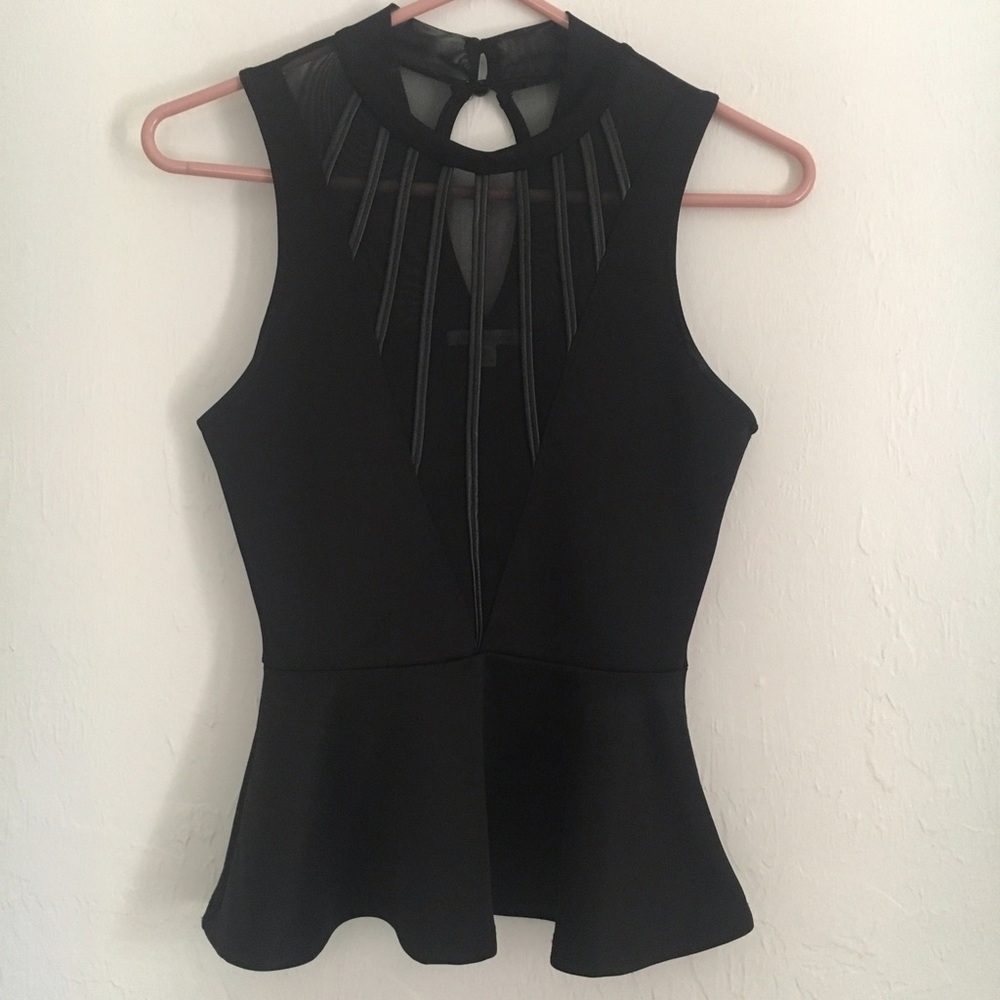 Peplum Mock-Neck Top