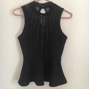 Peplum Mock-Neck Top