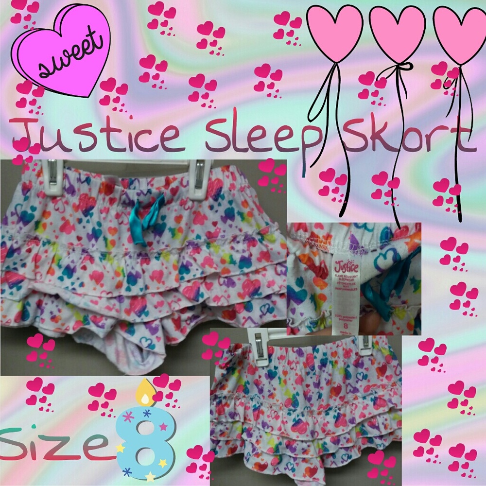 Girls Justice Sleep Skort NWOT Size 8