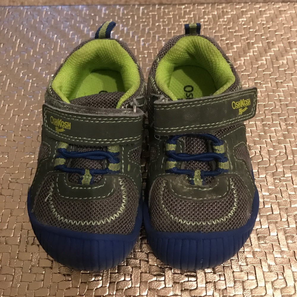 Grey and blue OshKosh romping shoes