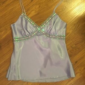 Lavender silk-like camisole and panty.