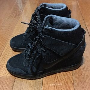 Nike Black Suede Dunk Hi Wedge US 5.5 UK 6 EURO 36