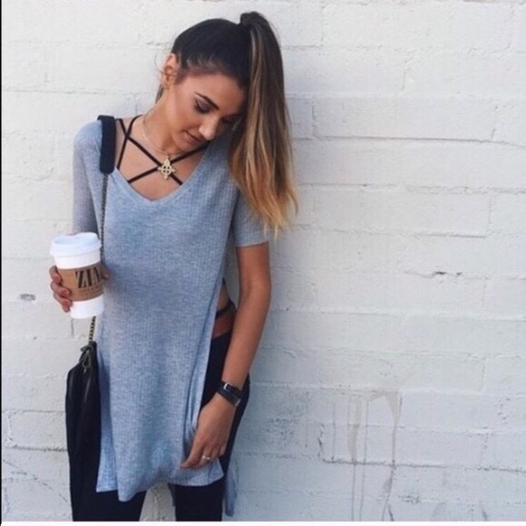 LF love mar colbat blue criss cross Bralette - Picture 2 of 3