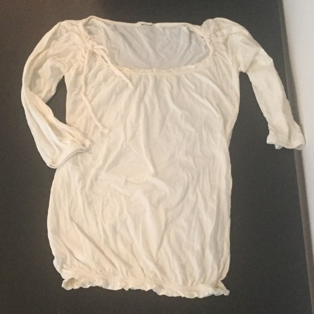 White 3/4 length sleeve t-shirt - like Express