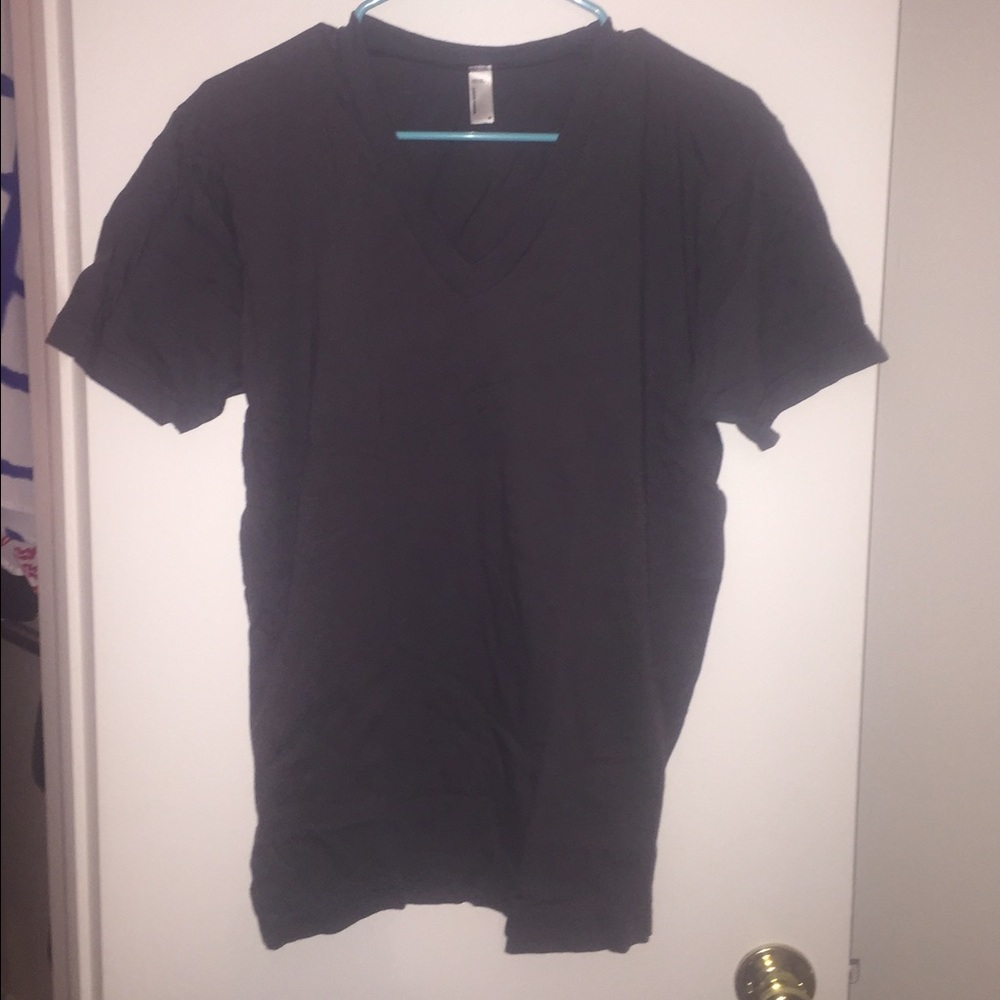 Slate gray unisex American Apparel v-neck tee