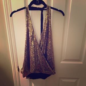 Sequin halter top