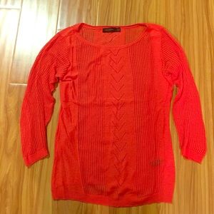 The Limited Women's Orange Open Knit Sweater