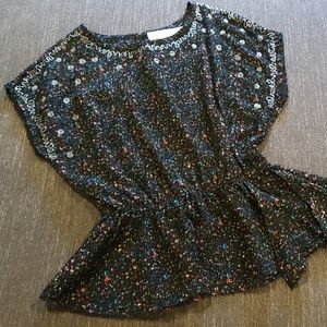 Black sequined dress top