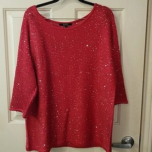 Beautiful red sequence sweater.