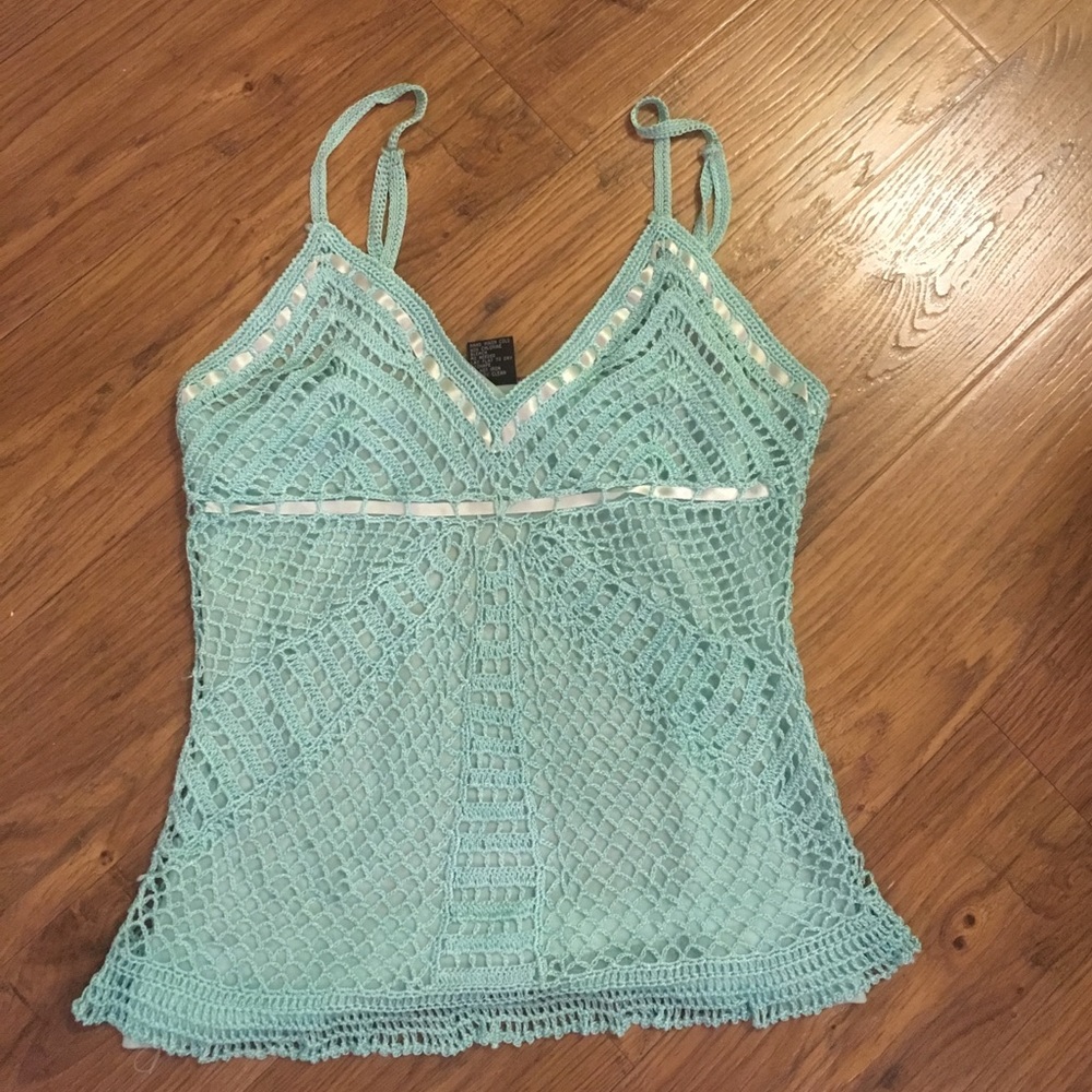 Mint Green Crochet Tank