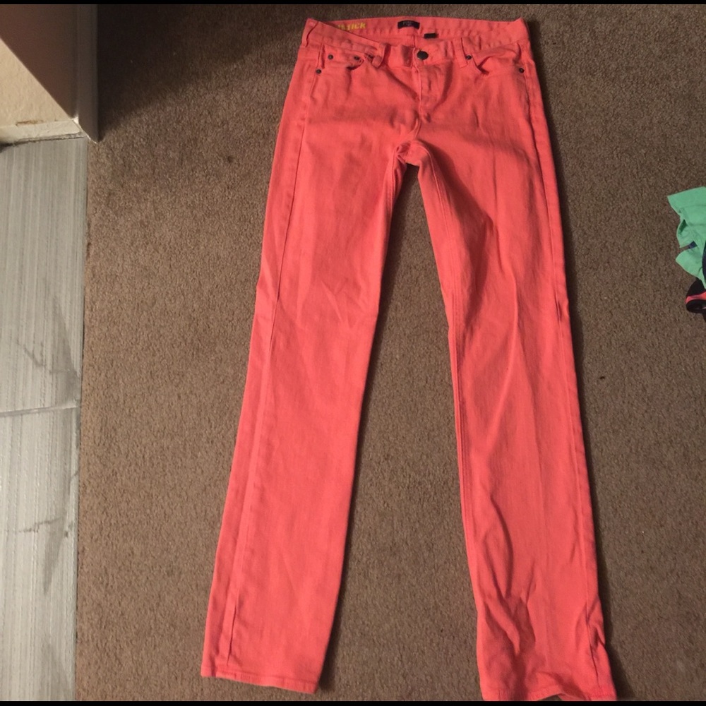 J Crew Coral Skinny Jeans