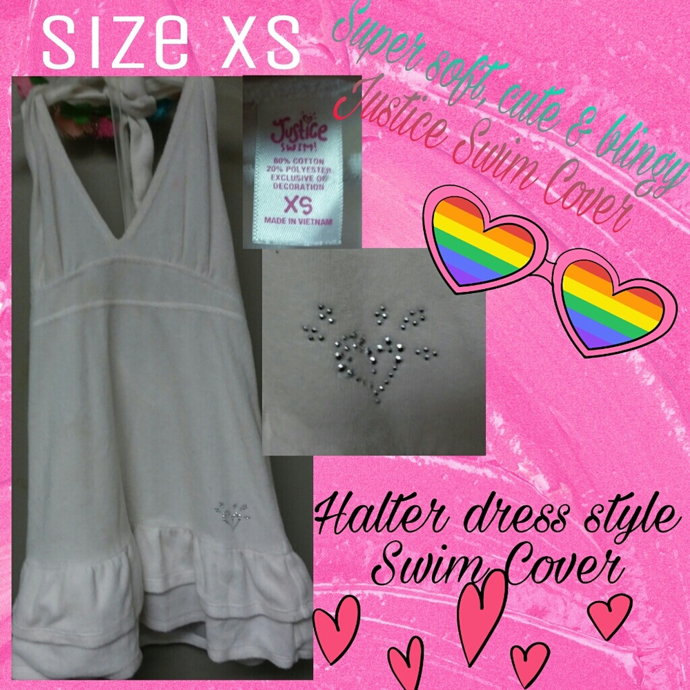 Girls Justice Halter Dress Style Swim/Beach Cover