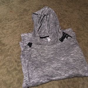 Hooded long sleeve sweater