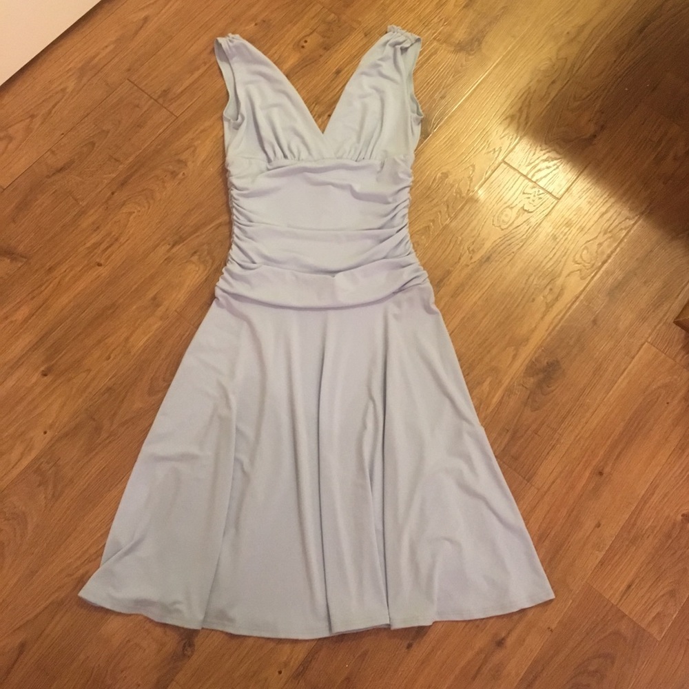 Light Blue V Cut Dress
