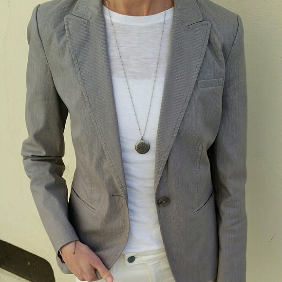 Grey Pinstripe Banana Republic Blazer - Picture 1 of 3