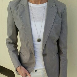 Grey Pinstripe Banana Republic Blazer