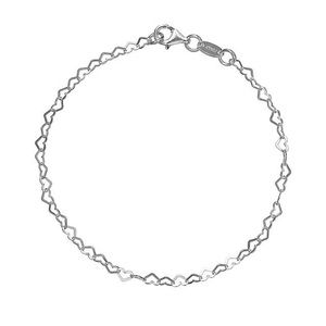 Sterling Silver Heart Link Bracelet