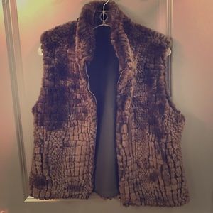 Faux fur brown vest