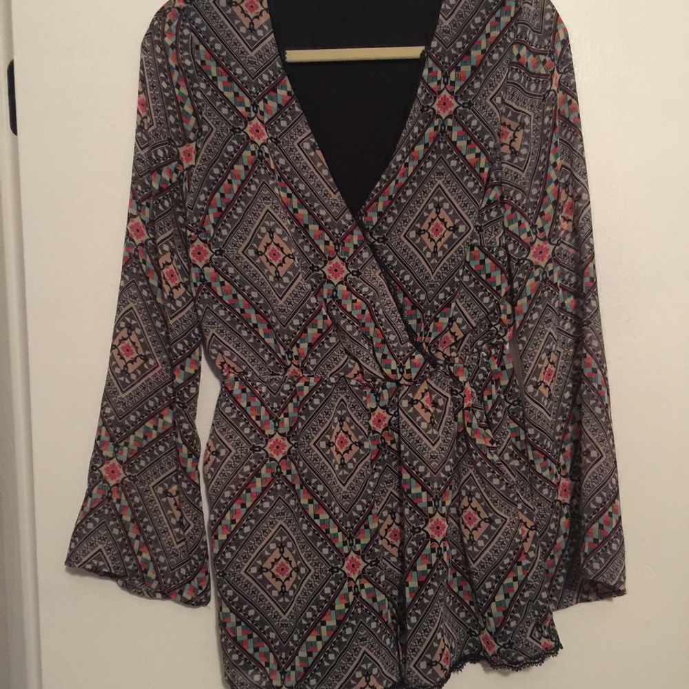 Long sleeve romper with pockets