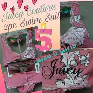 Girls Juicy Couture 2pc Swim Suit Size 5
