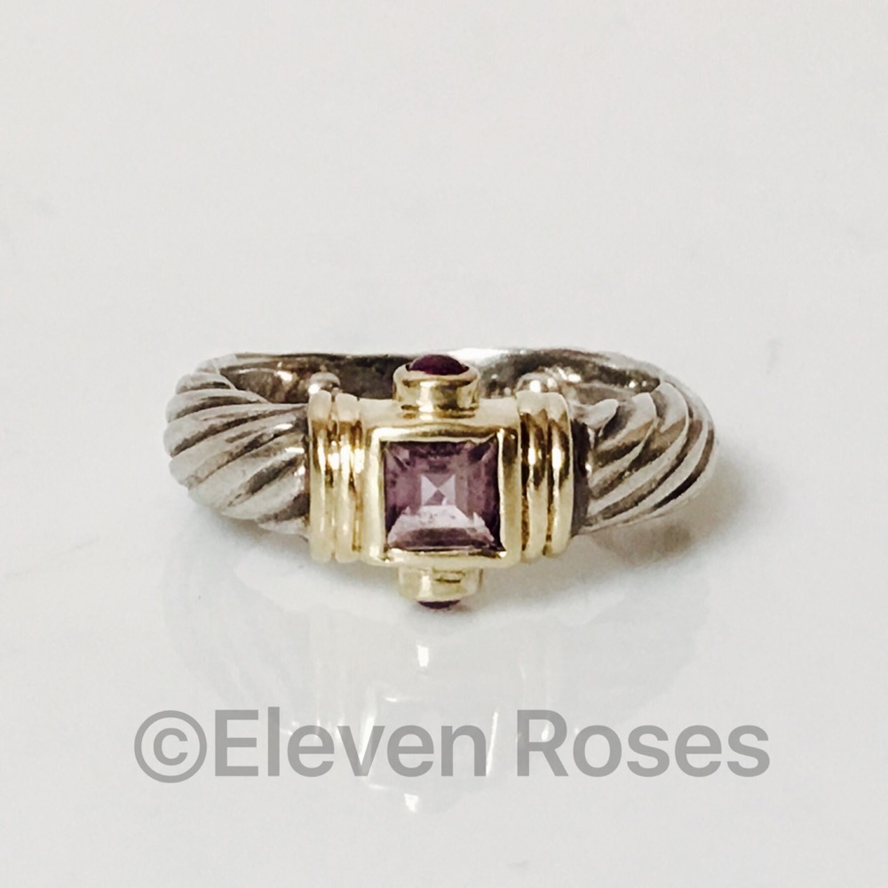 David Yurman Iolite & Amethyst Renaissance Ring - Picture 1 of 7