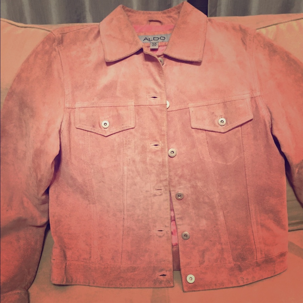 Pink suede jacket
