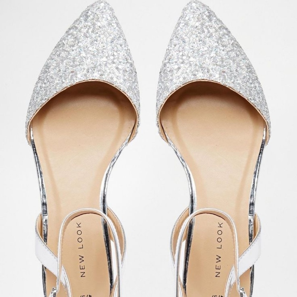 SOLD! New Look Glitter Flat Ankle Strap Shoes