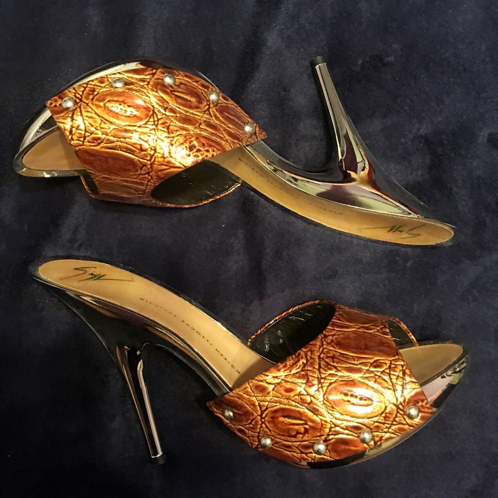 Giuseppi Zanotti metal heeled clogs