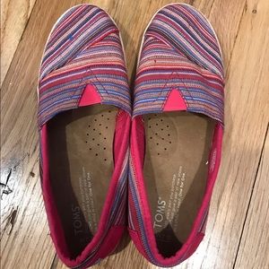 Pink Striped Toms Size 7.5. New.