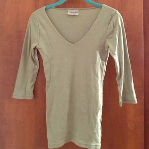 Green Sparkle 3/4 sleeve top